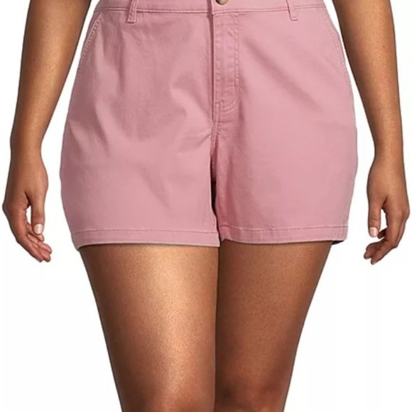 a.n.a. Women's Plus-Size 26 ROSE PINK 4.5" Mid Rise Flat-front Chino Short - Picture 1 of 11